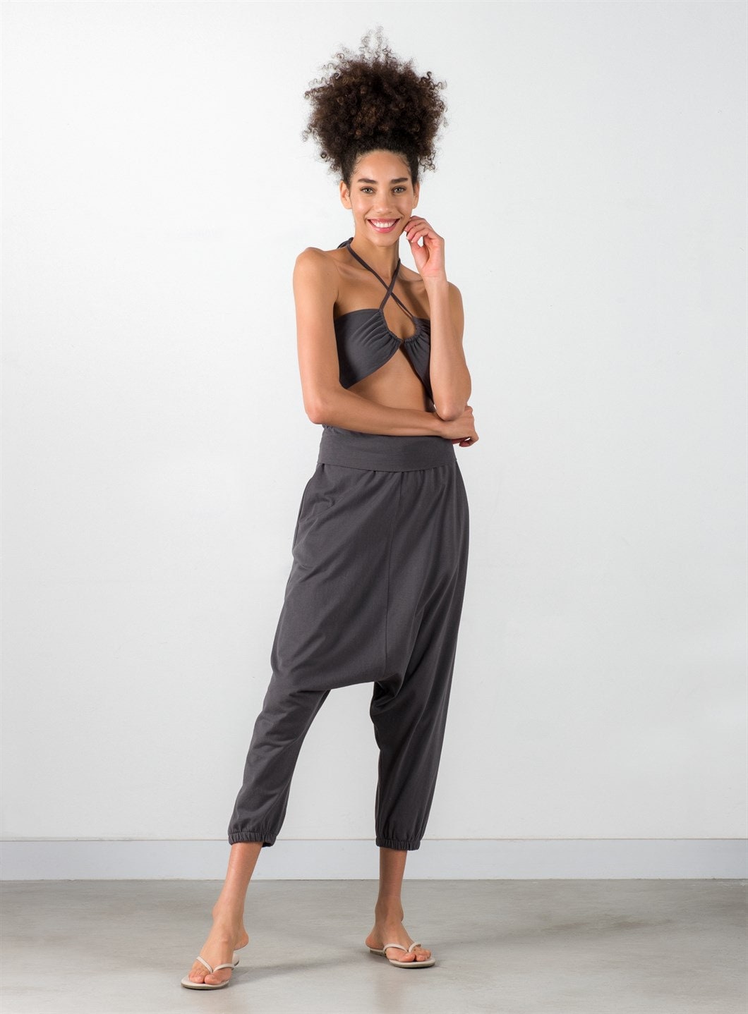 Cotton Yoga High Waist Harem Pants - Breathable Boho Pants
