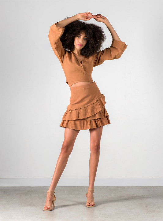 Organic Sustainable Cotton Wrap Crop Top