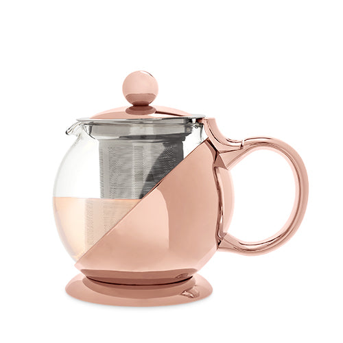 Rose Gold Glass Teapot