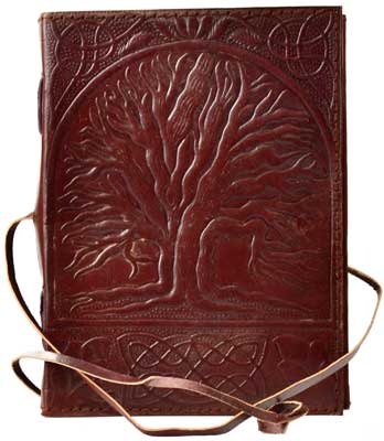 Sacred Oak Tree Leather Journal w/ Cord