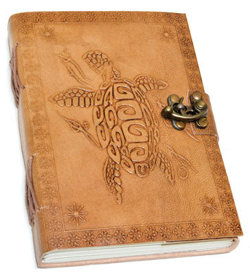 Turtle Embossed Leather Journal w/ Latch
