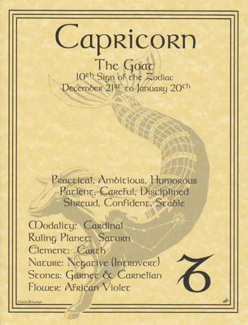 Capricorn Zodiac Poster