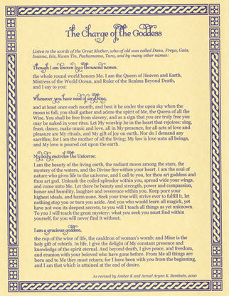Charge of the Goddess Poster Wicca