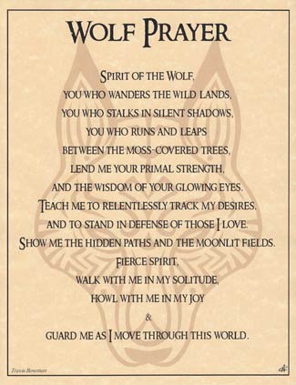 Wolf Spirit Prayer Poster