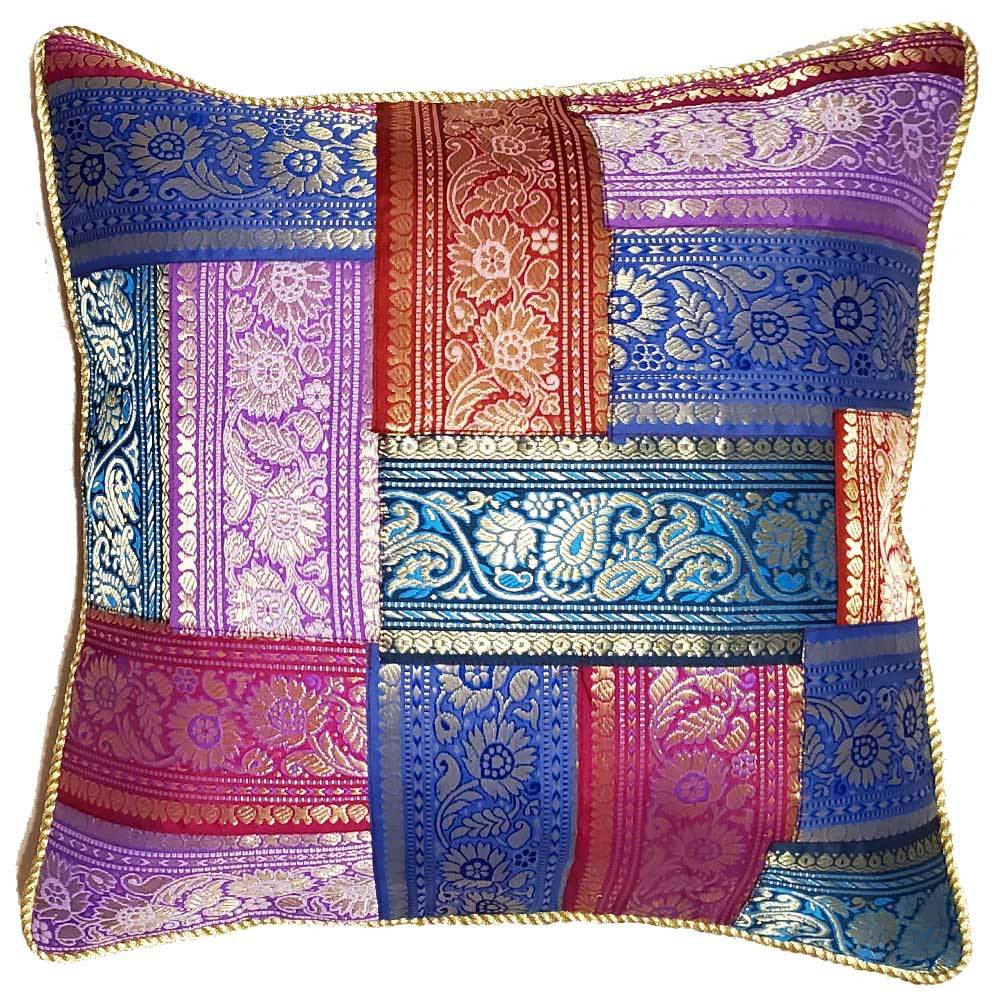 Patchwork Jacquard Exclusive Silk Decorative Pillow Cover