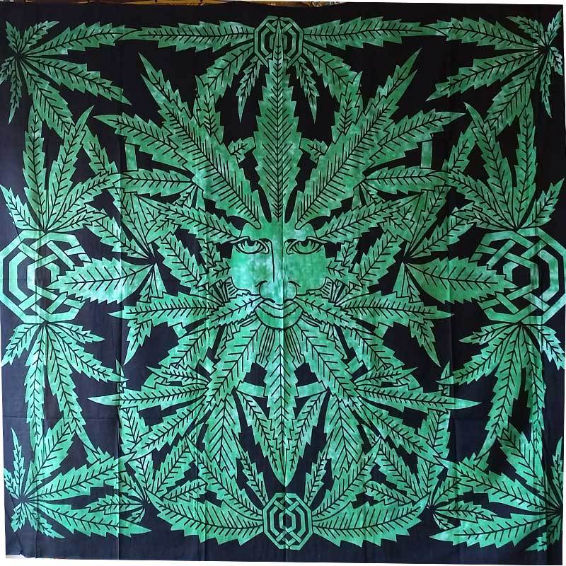 Green Ganja Man Tapestry
