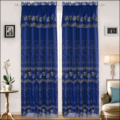 Embroidered Curtain Panel With Backing - Assorted Colors