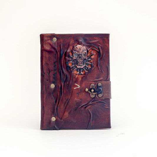 Leather Hand Sewn Skull Journal