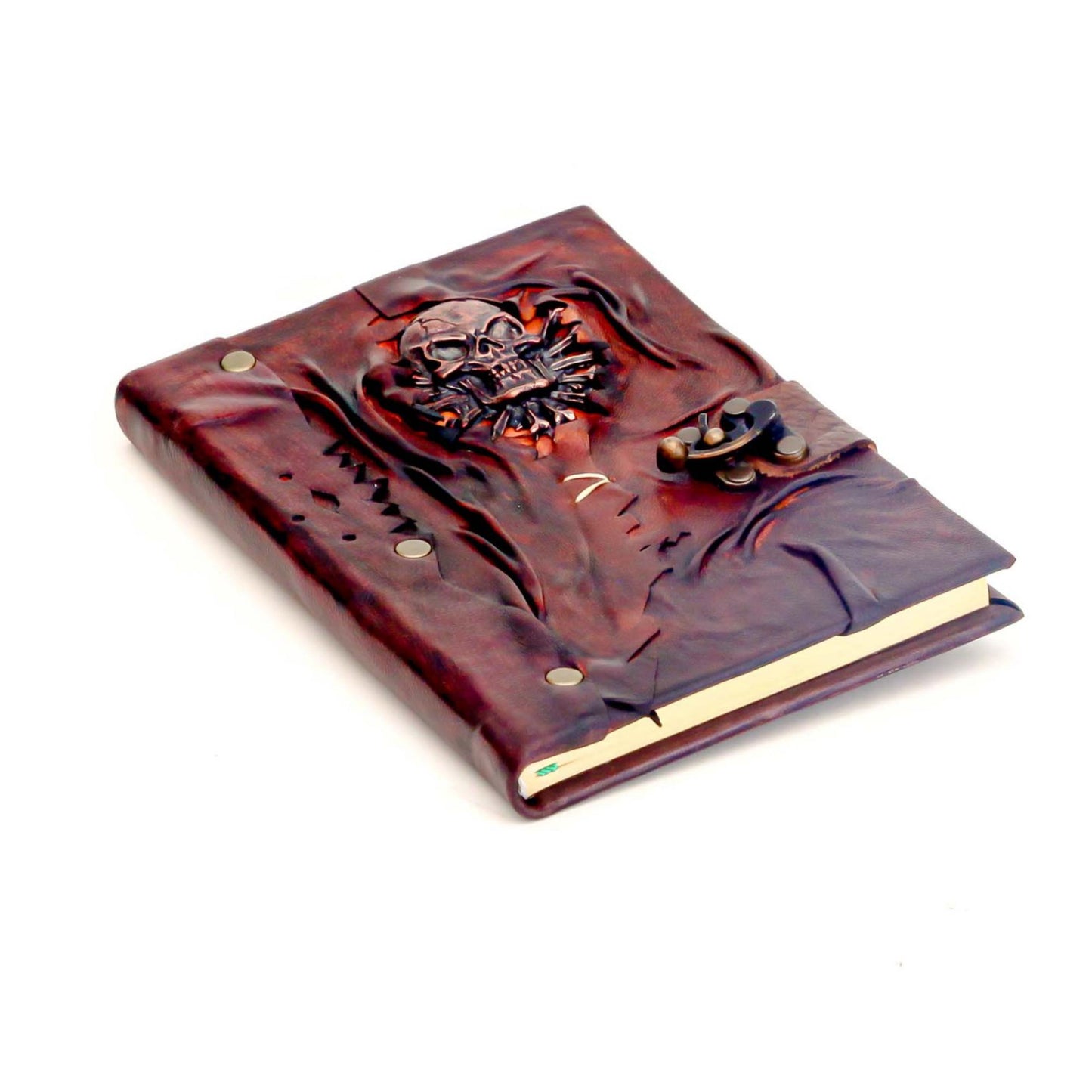 Leather Hand Sewn Skull Journal